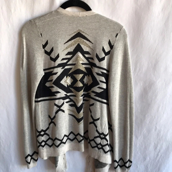 INC International Concepts petite Aztec print waterfall sweater, size PM - Picture 5 of 7